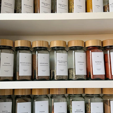 Jar Spices Shaker Bamboo Lid