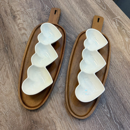 1pcs Ceramic 3 Hearts Bowl