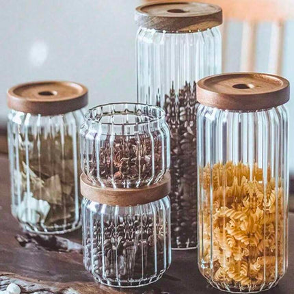 Wood Sealed Glass Jar