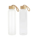 Glass water bottles with natural bamboo lids