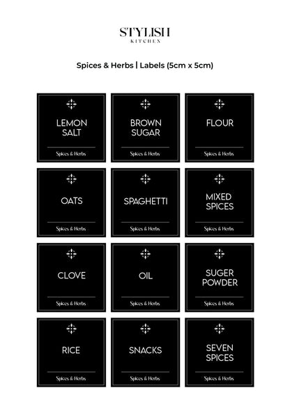 Stylish Kitchen Labels ( 5x5 )