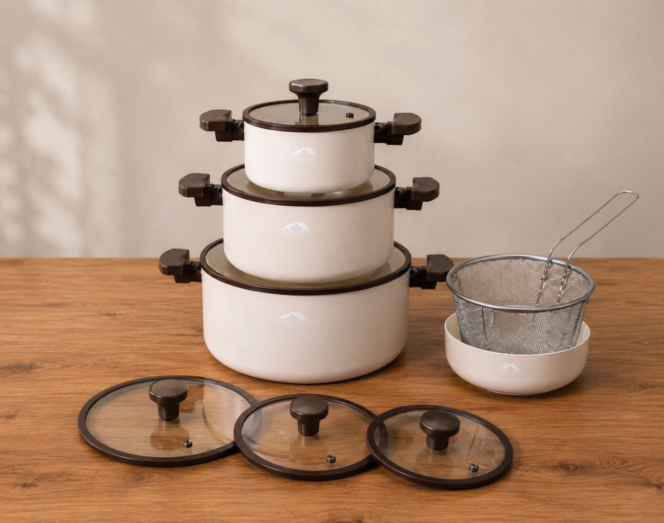 15-Pieces Healthy Ceramic Granite Cookware Set