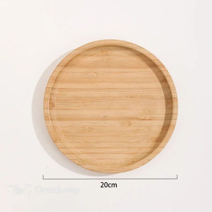 3pcs-Circular Bamboo Serving Trays