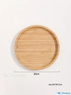 3pcs-Circular Bamboo Serving Trays