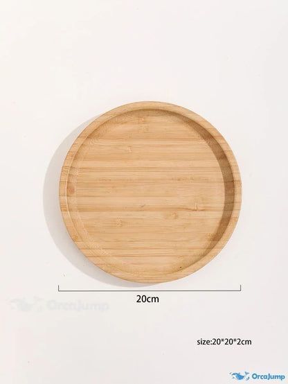 3pcs-Circular Bamboo Serving Trays