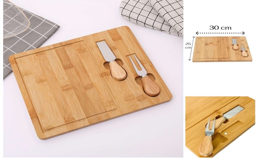 Bamboo cheese board set