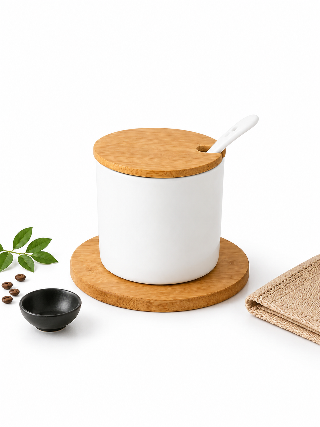 Ceramic Storage Jar with Bamboo Lid