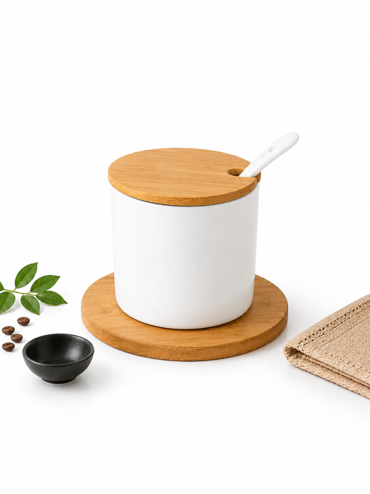 Ceramic Storage Jar with Bamboo Lid