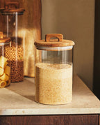 Glass Storage Jars with Wooden Lids