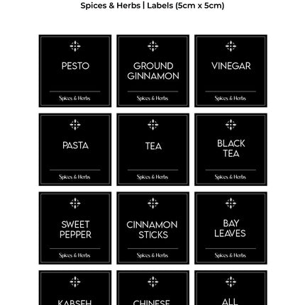 Stylish Kitchen Labels ( 5x5 )