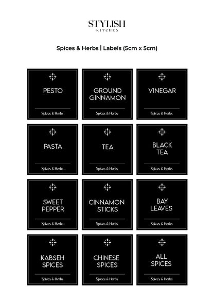 Stylish Kitchen Labels ( 5x5 )