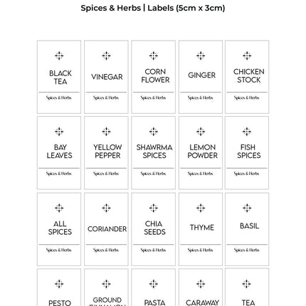 Stylish Kitchen Labels ( 5x3 )