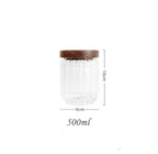 500ml Glass Storage Jar With Wood Lids