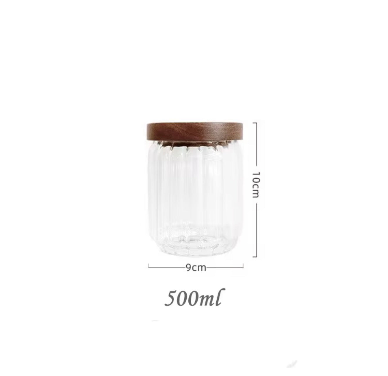 500ml Glass Storage Jar With Wood Lids