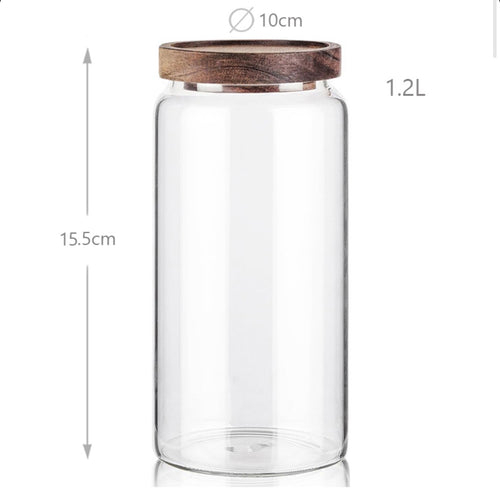 1.2 L Borosilicate Glass Storage Jar