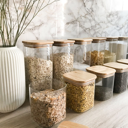 Square Glass Jars with lid