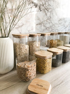 Stackable Glass Storage Jar with Bamboo Lids