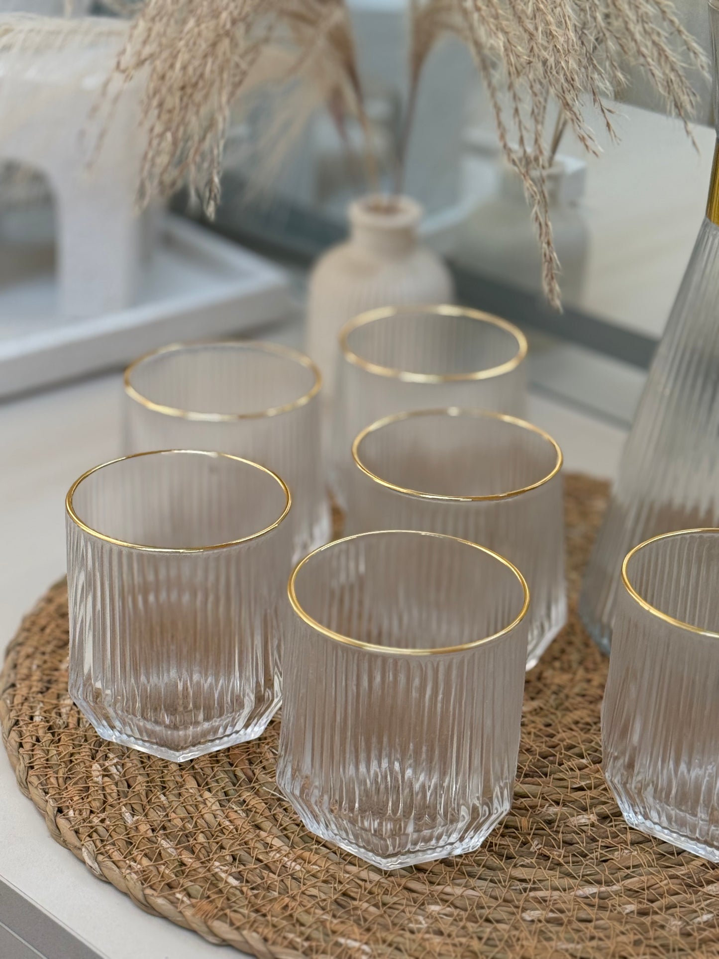 7pcs set of Glass Bottle With 6 Cups