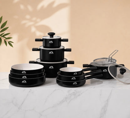 15-Pieces Healthy Ceramic Granite Cookware Set