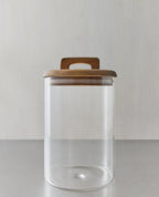Glass Storage Jars with Wooden Lids