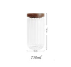 750ml Glass Storage Jar With Wooden Lids