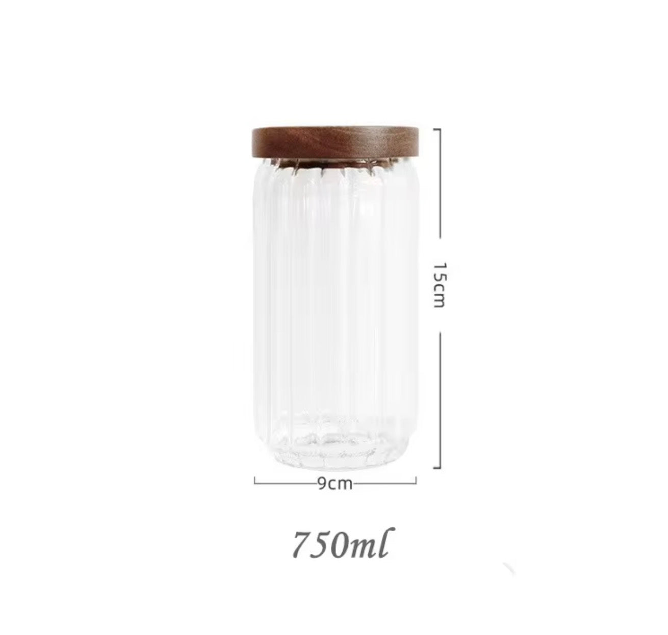 750ml Glass Storage Jar With Wooden Lids