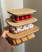Glass Storage Containers with Bamboo Lids – Set of 3