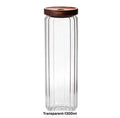1300ml Glass Storage Jar With Wood Lids