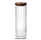 1300ml Glass Storage Jar With Wood Lids