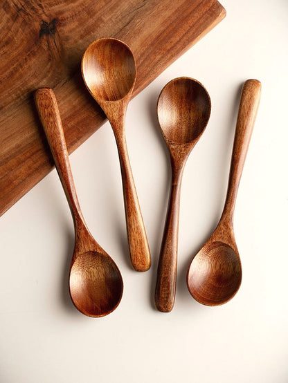 Set of small wood spoons
