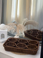 Tray with 6 Woven Bowls