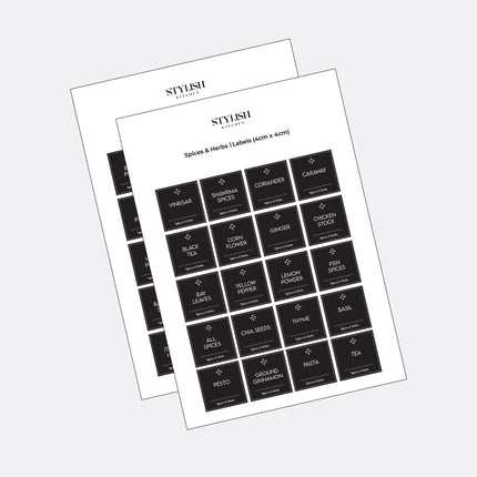 Stylish Kitchen Labels (4x4)