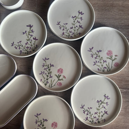 Purple Flower Ceramic Set