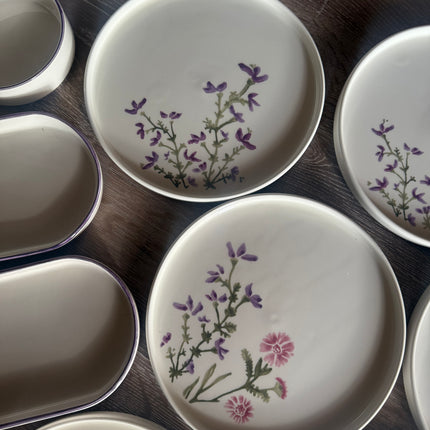 Purple Flower Ceramic Set