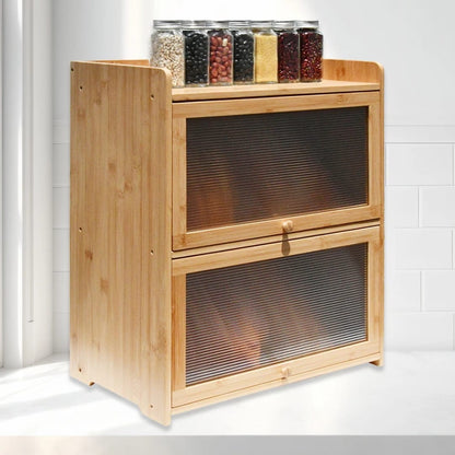 Bamboo Bread Storage Box – Double Layer Design