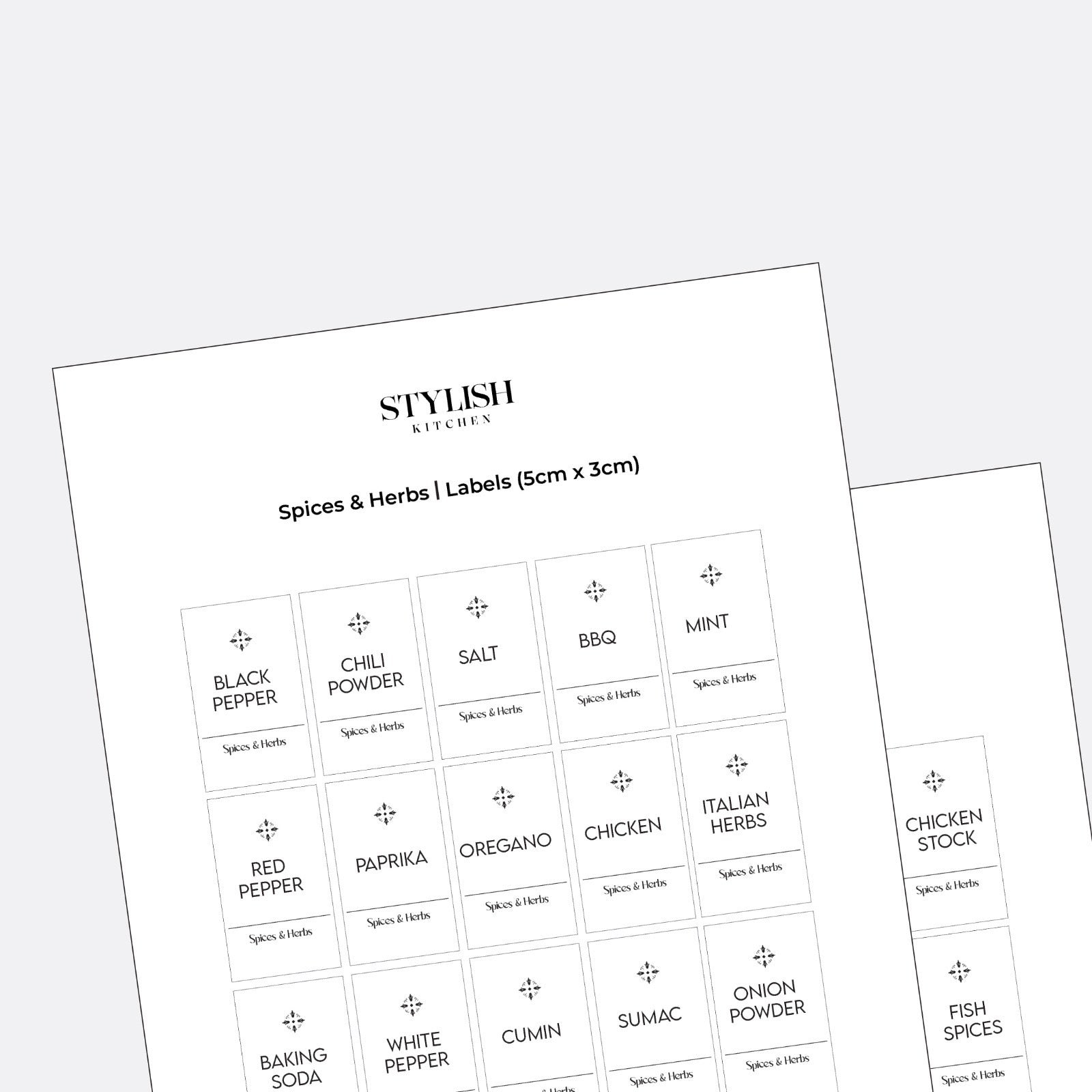 60 Labels Stylish Kitchen ( 5x3 )
