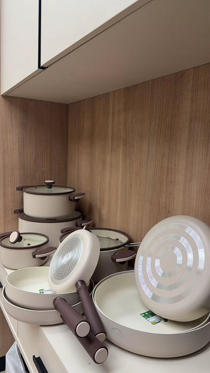 15-Pieces Healthy Ceramic Granite Cookware Set