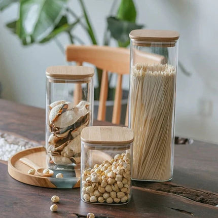 Square Glass Jars with lid