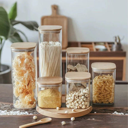 Square Glass Jars with lid