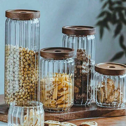 Wood Sealed Glass Jar