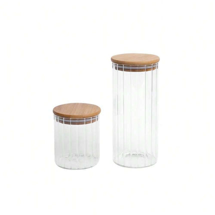 Wood Glass Jar with wooden lid
