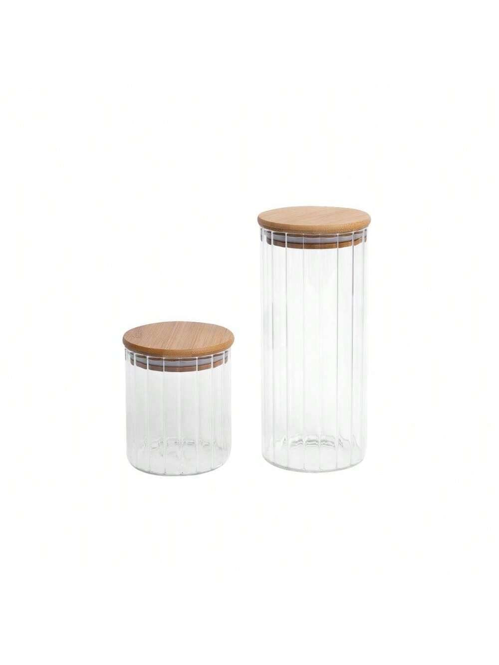 Wood Glass Jar with wooden lid