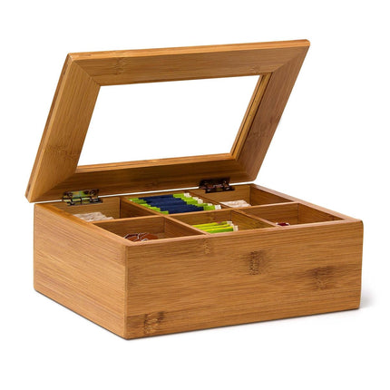 Bamboo Tea Box Organizer