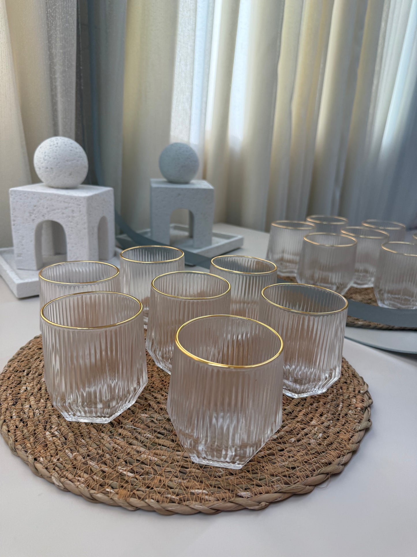 12 pcs Cups With Gold Rim
