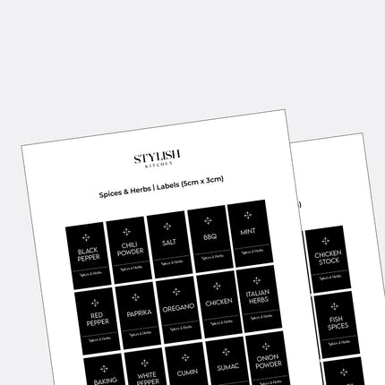 Stylish Kitchen Labels ( 5x3 )