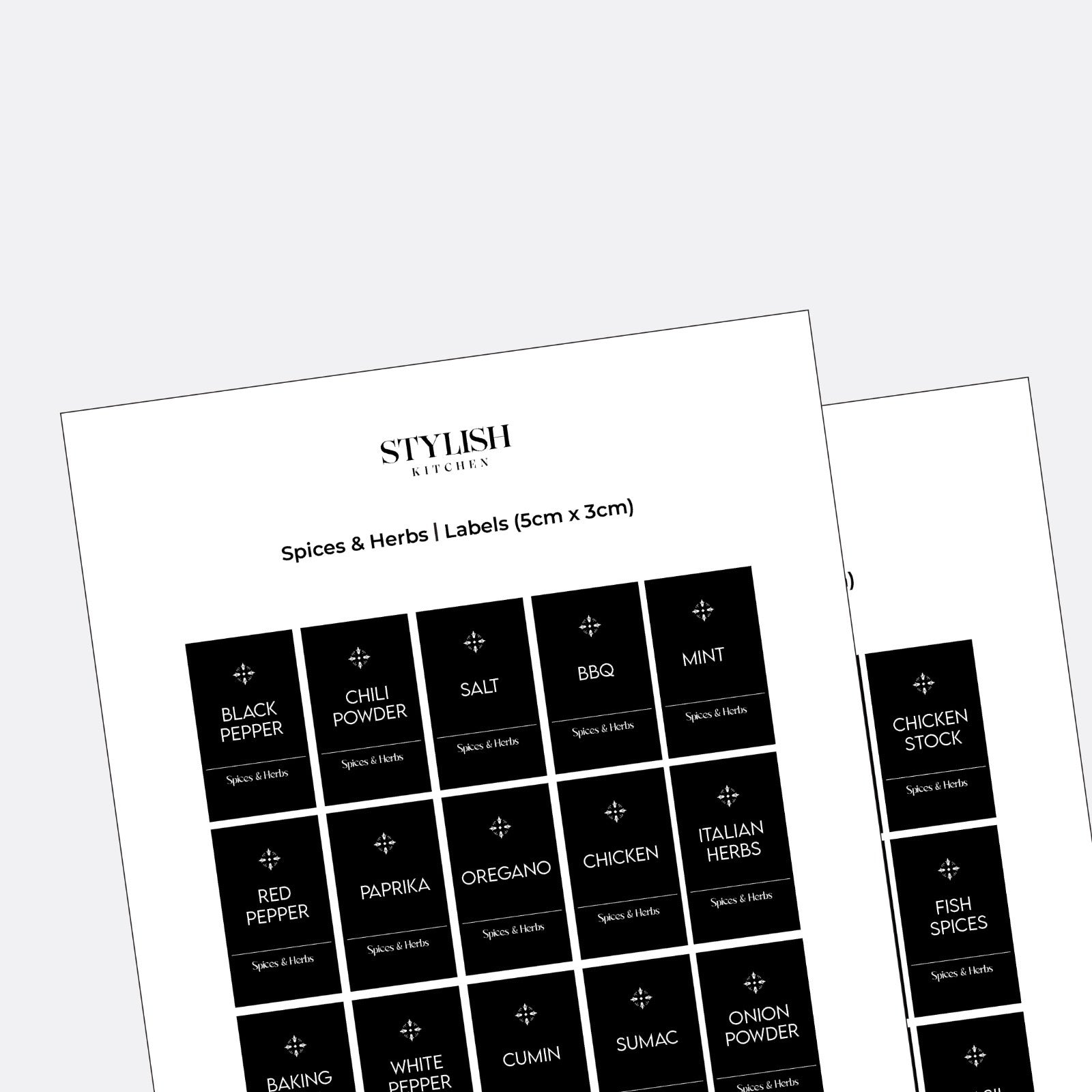 60 Labels Stylish Kitchen ( 5x3 )