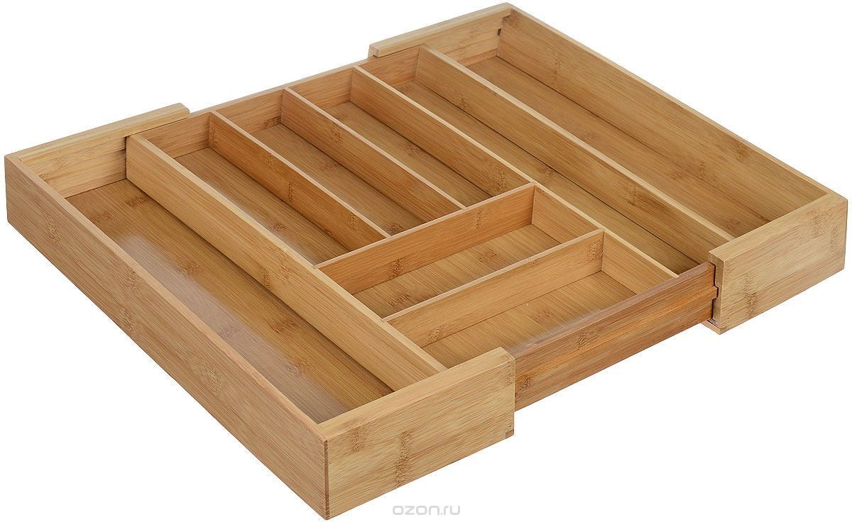 Bamboo Drawer Organizer – Multi-Section Storage