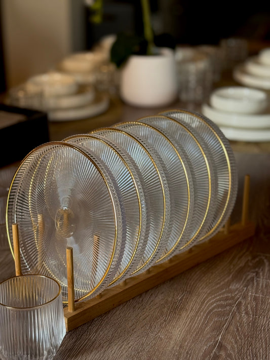 6pcs Luxury Plates With Gold Finish