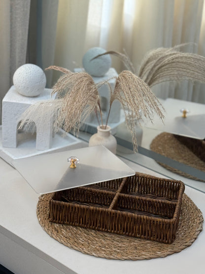 Woven Tray with Cover