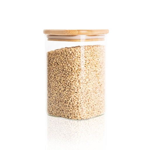 1 L Glass Storage Jar with Bamboo Lid